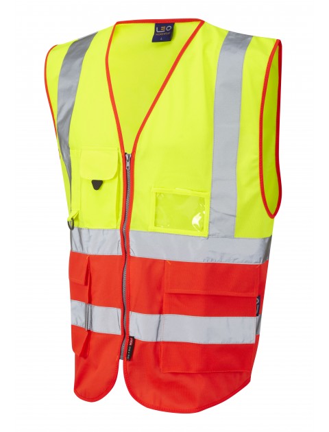 Leo Lynton Superior Class 2 Waistcoat - Yellow/Red Clothing